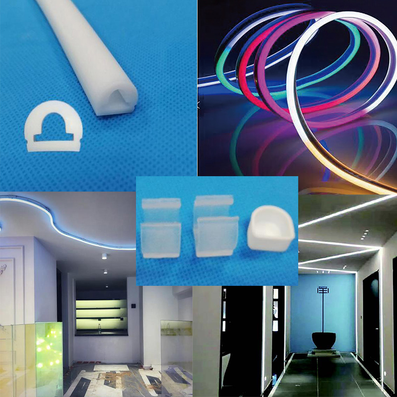 16.4ft/roll 13*11mm 180° Top Emitting Waterproof IP67 Silicone Flexible LED Neon Tube For 8mm LED Light Strips